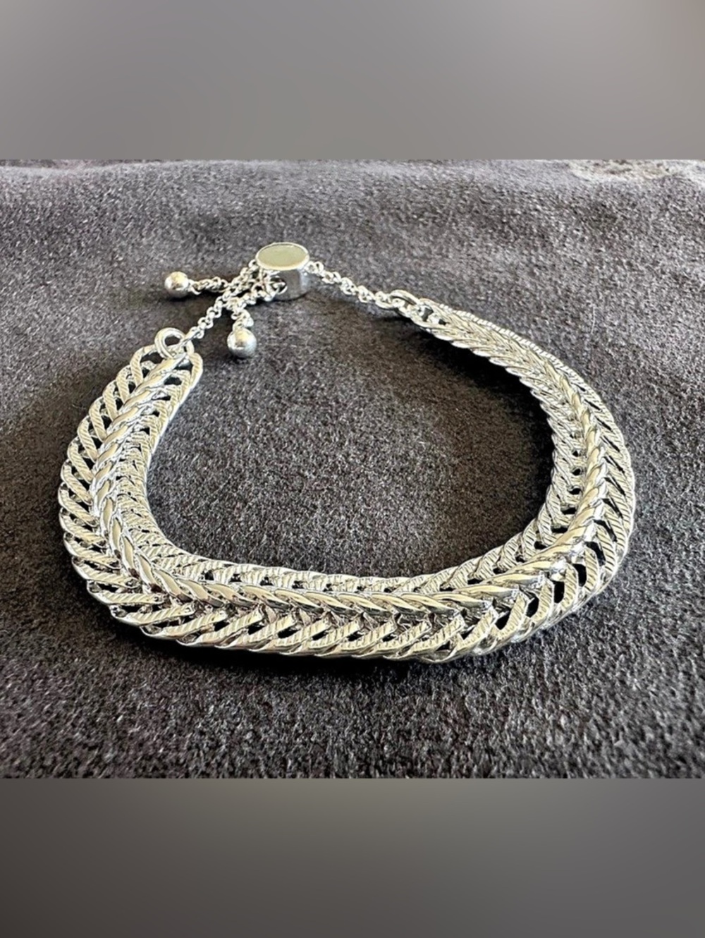 Bomb Party Silver Woven Link Pulley Bracelet